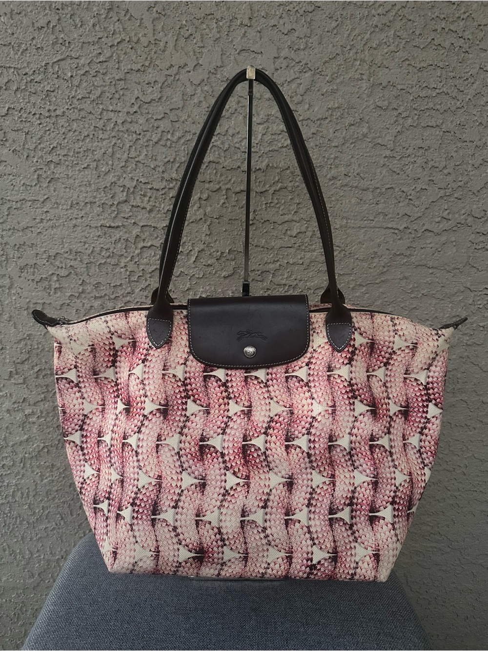 LONGCHAMP "Surf & The City" Large Canvas Le Pliage Tote Bag